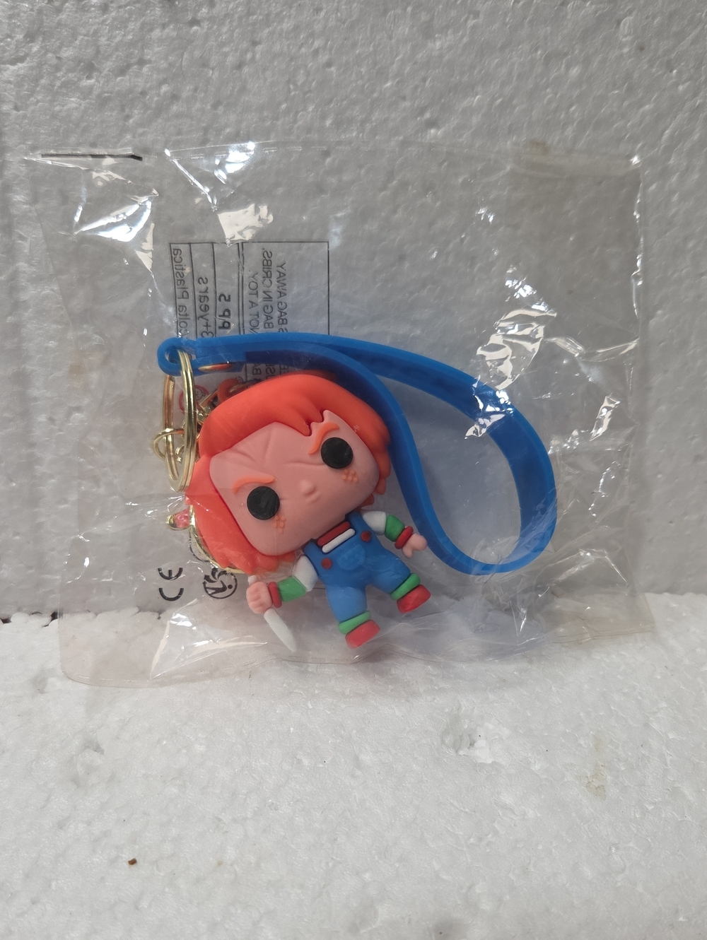 Blue Strap Red-Haired Doll Keychain Card Holder